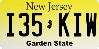 NJ license plate I35KIW