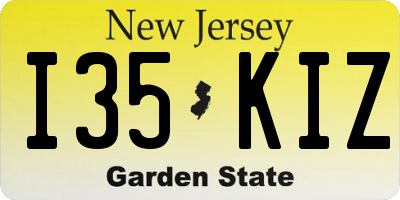 NJ license plate I35KIZ