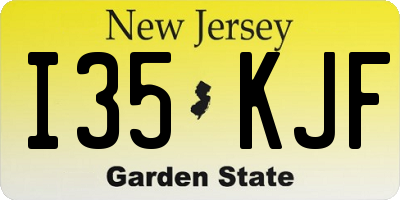 NJ license plate I35KJF