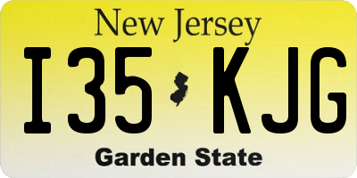 NJ license plate I35KJG
