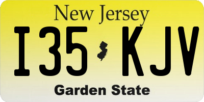 NJ license plate I35KJV