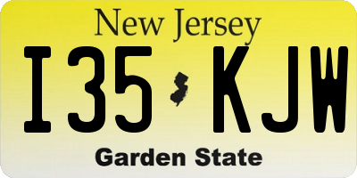 NJ license plate I35KJW
