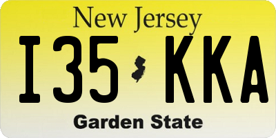 NJ license plate I35KKA