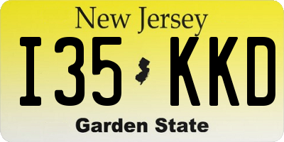 NJ license plate I35KKD
