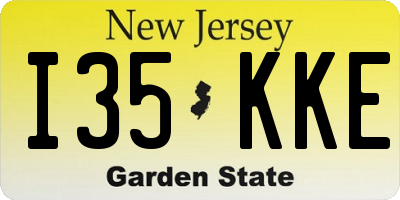 NJ license plate I35KKE