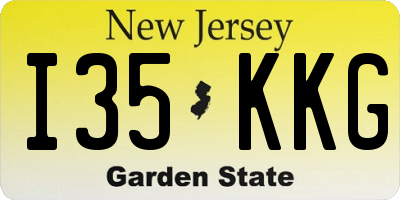 NJ license plate I35KKG