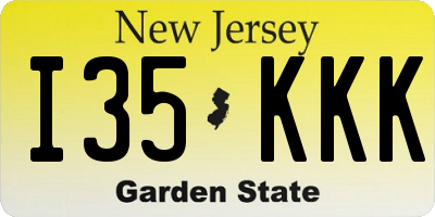 NJ license plate I35KKK