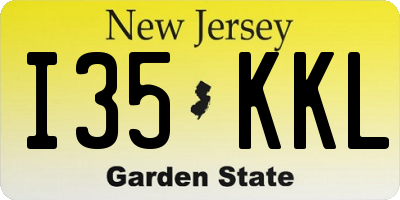 NJ license plate I35KKL