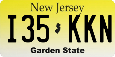 NJ license plate I35KKN