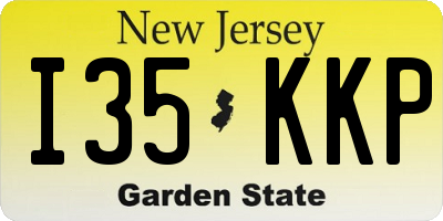 NJ license plate I35KKP