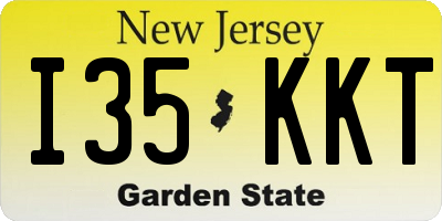 NJ license plate I35KKT