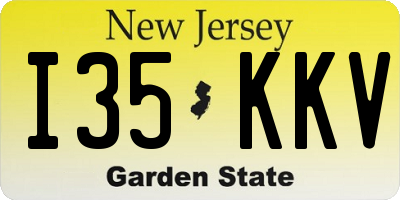 NJ license plate I35KKV