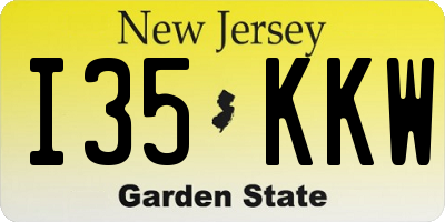 NJ license plate I35KKW