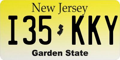 NJ license plate I35KKY