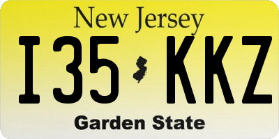NJ license plate I35KKZ
