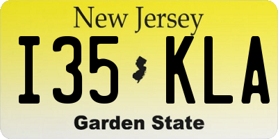 NJ license plate I35KLA