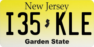 NJ license plate I35KLE