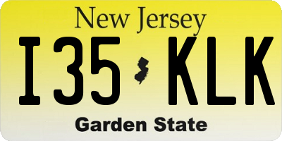 NJ license plate I35KLK