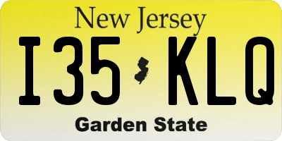 NJ license plate I35KLQ