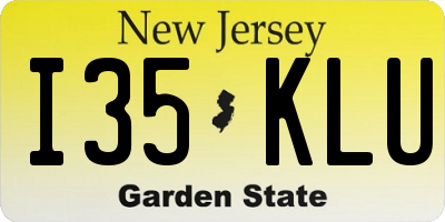 NJ license plate I35KLU