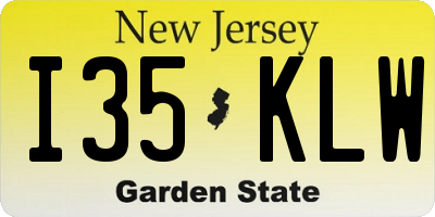 NJ license plate I35KLW