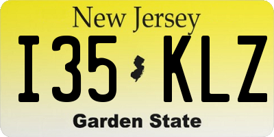 NJ license plate I35KLZ