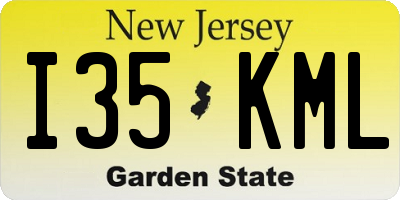 NJ license plate I35KML