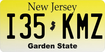 NJ license plate I35KMZ