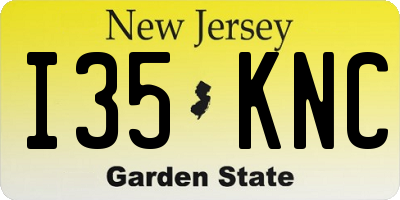 NJ license plate I35KNC
