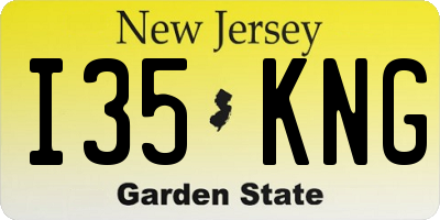 NJ license plate I35KNG