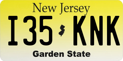 NJ license plate I35KNK