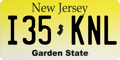 NJ license plate I35KNL