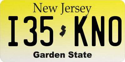 NJ license plate I35KNO