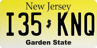 NJ license plate I35KNQ