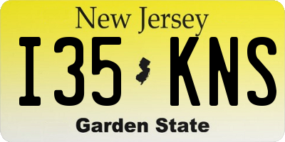 NJ license plate I35KNS