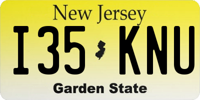 NJ license plate I35KNU