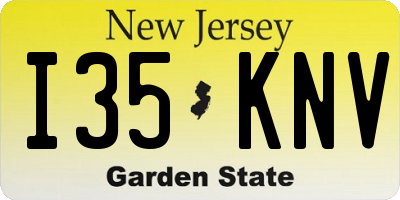 NJ license plate I35KNV