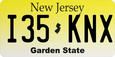 NJ license plate I35KNX