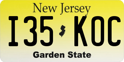 NJ license plate I35KOC