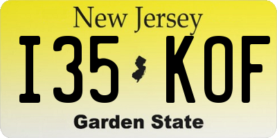 NJ license plate I35KOF