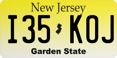 NJ license plate I35KOJ