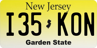 NJ license plate I35KON