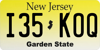 NJ license plate I35KOQ