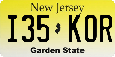 NJ license plate I35KOR