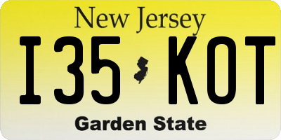 NJ license plate I35KOT