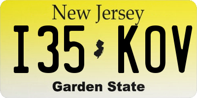 NJ license plate I35KOV