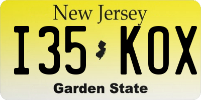 NJ license plate I35KOX