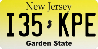 NJ license plate I35KPE