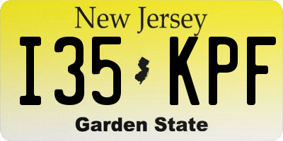 NJ license plate I35KPF