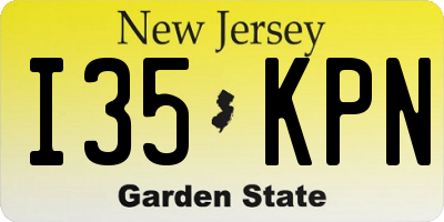 NJ license plate I35KPN